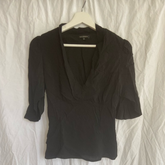 Tara Jarmon Black Blouse Size 40 / 8 - Picture 5 of 10